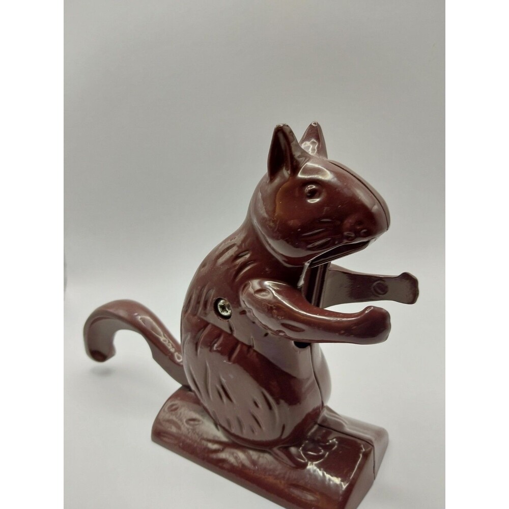 Two's Company Get Crackin' Brown Enameled Aluminum Metal Squirrel Nutcracker